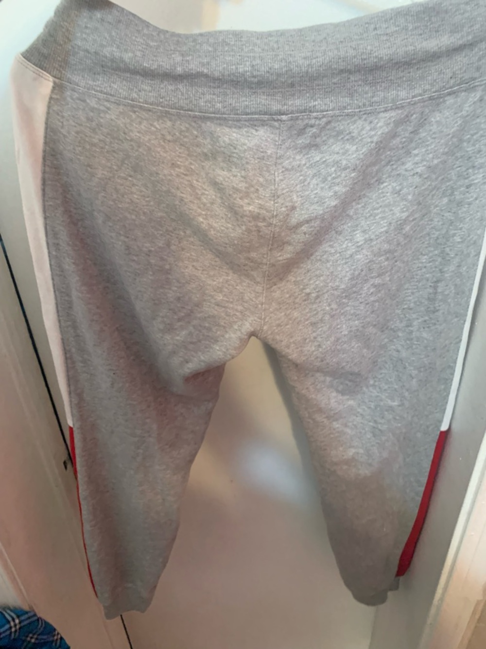 Tommy Hilfiger Gray Sweatpants with White & Red Side Panels